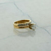 14K YG 1 ct + Diamond Solitaire Ring and Diamond Band Combo Size 6.5 Circa 1990