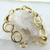 14K Yellow Gold Double Ring Bracelet, Italy Maker FG Circa 1980