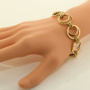 14K Yellow Gold Double Ring Bracelet, Italy Maker FG Circa 1980