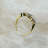 14K Yellow Gold 3 ct TW Blue Sapphire and Diamond Ring Size 7.5 Circa 1960