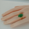 Superb Vintage 18K Yellow Gold Jade Cabochon Ring Size 8 Circa 1950