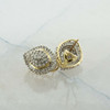 14K White and Yellow Gold Fine Quality Diamond Earrings Circa 1970