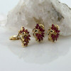 Matching Set of 14K YG 5 ct + tw. Ruby and Diamond Cocktail Ring and Earrings