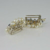 Antique 14K White Gold Pearl and Sapphire Art Deco Style Fur Clips Circa 1930
