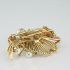 Vintage 14K Yellow Gold Pearl and Diamond Brooch Fur Clip Circa 1950