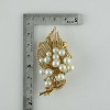 Vintage 14K Yellow Gold Pearl and Diamond Brooch Fur Clip Circa 1950