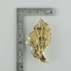 Vintage 14K Yellow Gold Pearl and Diamond Brooch Fur Clip Circa 1950