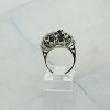 18K White Gold 5 ct tw Blue Sapphire and Diamond Ring Size 4.75 Circa 1970