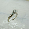 14K White Gold 1 ct tw Diamond and Emerald Ring Size 6.25 Circa 1990