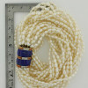 12 Strand Freshwater Rice Pearl Necklace 16 Inches Length 14K Yellow Gold Clasp