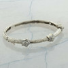 14K White Gold 1 ct Diamond Hinged Bangle Bracelet Circa 1990