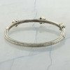 14K White Gold 1 ct Diamond Hinged Bangle Bracelet Circa 1990