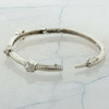 14K White Gold 1 ct Diamond Hinged Bangle Bracelet Circa 1990