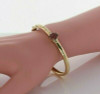 14K Yellow Gold Pink Tourmaline and Diamond Hinged Bangle Bracelet