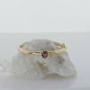 14K Yellow Gold Pink Tourmaline and Diamond Hinged Bangle Bracelet