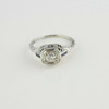 Antique 18K WG Art Deco Filigree 1/2ct Diamond and Sapphire Ring Size 6.5