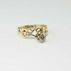 14K Yellow Gold 1/2ct Diamond Solitaire Art Nouveau Ring Size 6.25 Circa 1970