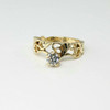 14K Yellow Gold 1/2ct Diamond Solitaire Art Nouveau Ring Size 6.25 Circa 1970