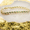 Vintage 14K Yellow Gold 3 ct Emerald and Diamond Chip Bracelet Circa 1980