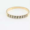 14K Yellow Gold Blue & White Sapphire Hinged Bangle Fine Quality Circa 1980