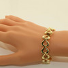 14K Yellow Gold Heart Link Bracelet 7.25 inch long Circa 1980