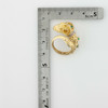 Vintage 18K Yellow Gold Emerald and Diamond Rams Head Ring Size 5.5 Circa 1960