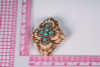 14K Yellow Gold Victorian Brooch/Pin with Turquoise and Seed Pearls