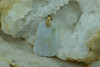 18K Yellow Gold White Jade Pendant Circa 1980
