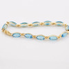 14K Yellow Gold 10 ct Blue Topaz Bracelet Circa 1990