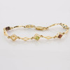 14K Yellow Gold Multicolor Gem Stone Bracelet Circa 1990