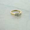 14K Yellow Gold 3 Stone 1 ct tw Diamond Ring Size 5.5