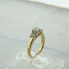 14K Yellow Gold 3 Stone 1 ct tw Diamond Ring Size 5.5