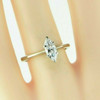 14K White Gold 1/2ct + Diamond Solitaire marquise Ring Size 6.5 Circa 1960