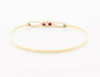 Vintage 14K Yellow Gold Ruby and Diamond Flexible Bangle Bracelet Circa 1960