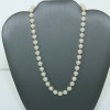 14K White Gold Pearl Necklace with 16 Inch Gold Filigree Clasp Circa 1970