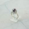 18K W/G 1.5 ct tw Ruby Sapphire and Diamond Cocktail Ring Size 6.75 Circa 1960