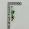 Antique 14K Yellow Gold Turquoise Four Leaf Clover and Diamond Pin Circa 1920