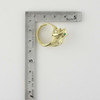 18K Yellow Gold Frog Ring, Emerald Cabochon Eyes, Size 9, Circa 1970