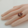Vintage 10K Yellow Gold 1 ct + Ruby Cluster Ring Size 8 Circa 1980