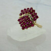 Vintage 10K Yellow Gold 1 ct + Ruby Cluster Ring Size 8 Circa 1980
