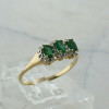 10K Yellow Gold 1 ct TW Emerald and Diamond Accent Ring Size 10.75