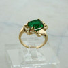 10K Yellow Gold Green Spinel Ring Modernist Bypass Design Size 5.5 Circa 1980