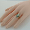 Vintage 14K Yellow Opal and Opal Halo Ring Size 6+ Circa 1950