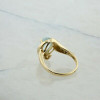 10K Yellow Gold Chalcedony Pear Diamond Accent Ring Size 7 Circa 1990