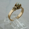 Antique 14K Rose Gold Victorian Pearl Ring Size 6 Circa 1880