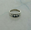 14K WG 1 ct tw Blue Sapphire and Diamond Framed Ring Size 6.25 Circa 2000