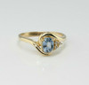 14K Yellow Gold 1ct tw Blue Sapphire and Diamond Ring Size 6.75 Circa 1970