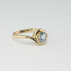 14K Yellow Gold 1ct tw Blue Sapphire and Diamond Ring Size 6.75 Circa 1970