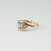 14K Yellow Gold 1ct tw Blue Sapphire and Diamond Ring Size 6.75 Circa 1970