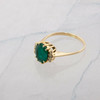 14K Yellow Gold 1.25 ct + Emerald and Diamond Ring Size 6.75